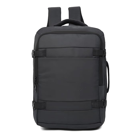 45 Ltrs Expandable Travel Laptop Backpack-CHARCOAL BLACK